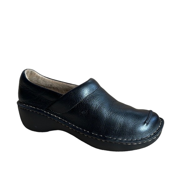 Born Black Leather Clog Slip On Comfort Shoes EU 38 US 7 - Picture 1 of 16
